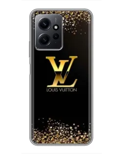 Чехол для Xiaomi Redmi Note 12 с картинкой «LV — золотые искры»