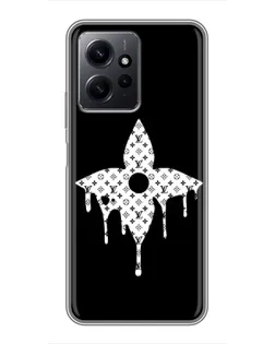 Чехол для Xiaomi Redmi Note 12 с картинкой «Цветочная монограмма»