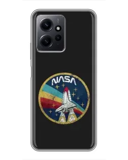 Чехол для Xiaomi Redmi Note 12 с картинкой «NASA — эмблема миссии»