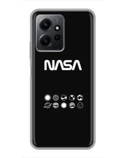 Чехол для Xiaomi Redmi Note 12 с картинкой «NASA — технический принт»