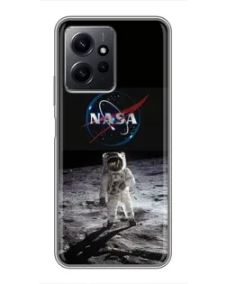 Чехол для Xiaomi Redmi Note 12 с картинкой «Астронавт на Луне»