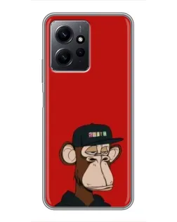 Чехол для Xiaomi Redmi Note 12 с картинкой «Bored Ape — красный фон» Чехол для Xiaomi Redmi Note 12 с картинкой «Bored Ape — красный фон»