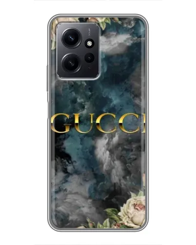 Чехол для Xiaomi Redmi Note 12 с картинкой «Абстрактные цветы Gucci»