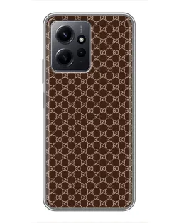Чехол для Xiaomi Redmi Note 12 с картинкой «Gucci — шоколадная сетка»