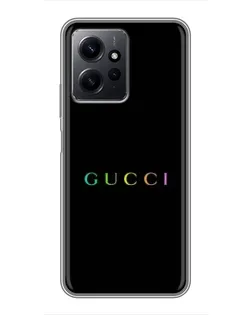Чехол для Xiaomi Redmi Note 12 с картинкой «Gucci — неоновый минимализм»