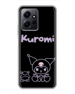Чехол для Xiaomi Redmi Note 12 с картинкой «Kuromi — черный минимализм»