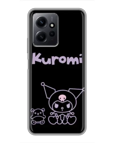 Чехол для Xiaomi Redmi Note 12 с картинкой «Kuromi — черный минимализм»
