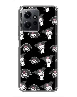 Чехол для Xiaomi Redmi Note 12 с картинкой «Черный паттерн Kuromi»