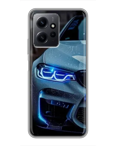Чехол для Xiaomi Redmi Note 12 с картинкой «Взгляд BMW с синими фарами» Чехол для Xiaomi Redmi Note 12 с картинкой «Взгляд BMW с синими фарами»
