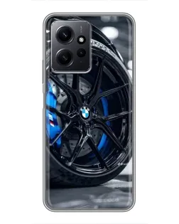 Чехол для Xiaomi Redmi Note 12 с картинкой «Колесо BMW вблизи»