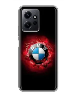 Чехол для Xiaomi Redmi Note 12 с картинкой «Логотип BMW — вспышка»