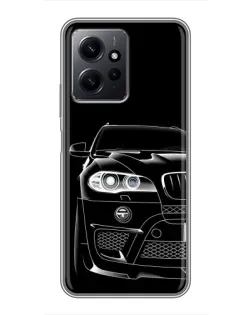 Чехол для Xiaomi Redmi Note 12 с картинкой «Темный силуэт BMW»