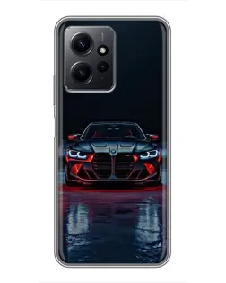 Чехол для Xiaomi Redmi Note 12 с картинкой «BMW на мокрой дороге»