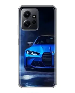 Чехол для Xiaomi Redmi Note 12 с картинкой «Голубая BMW M4»
