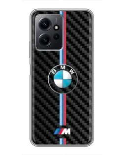 Чехол для Xiaomi Redmi Note 12 с картинкой «Эмблема BMW и карбон»