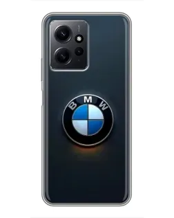 Чехол для Xiaomi Redmi Note 12 с картинкой «Логотип BMW — минимализм»