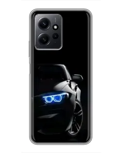 Чехол для Xiaomi Redmi Note 12 с картинкой «BMW — ночной взгляд»