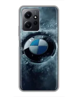 Чехол для Xiaomi Redmi Note 12 с картинкой «Логотип BMW — лед»