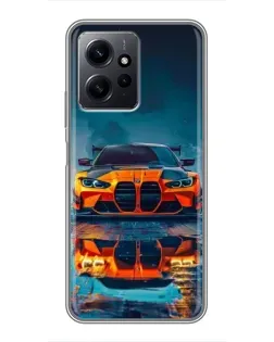 Чехол для Xiaomi Redmi Note 12 с картинкой «BMW — золотая эмблема»