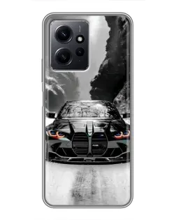 Чехол для Xiaomi Redmi Note 12 с картинкой «BMW — акварельный дрифт»