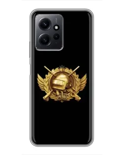 Чехол для Xiaomi Redmi Note 12 с картинкой «PUBG — оранжевый градиент»