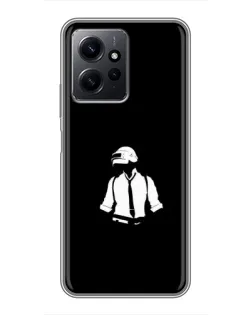 Чехол для Xiaomi Redmi Note 12 с картинкой «PUBG — белый шлем»
