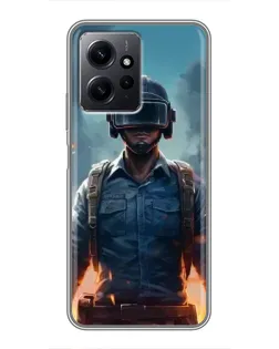 Чехол для Xiaomi Redmi Note 12 с картинкой «PUBG — реалистичный герой»
