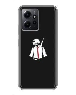 Чехол для Xiaomi Redmi Note 12 с картинкой «PUBG — силуэт воина»