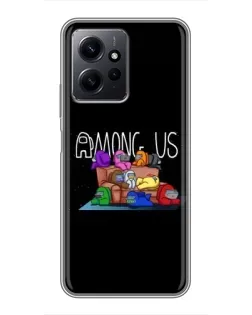 Чехол для Xiaomi Redmi Note 12 с картинкой «Логотип Among Us»