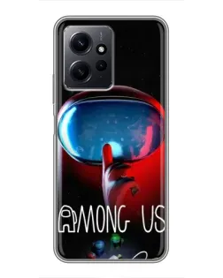 Чехол для Xiaomi Redmi Note 12 с картинкой «Красный импостер — макро»