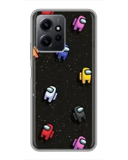 Чехол для Xiaomi Redmi Note 12 с картинкой «Космический паттерн Among Us»