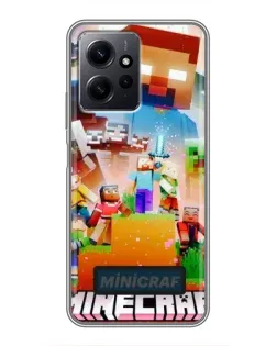Чехол для Xiaomi Redmi Note 12 с картинкой «Minecraft герои игры»