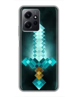 Чехол для Xiaomi Redmi Note 12 с картинкой «Алмазный меч неон»