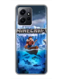 Чехол для Xiaomi Redmi Note 12 с картинкой «Minecraft ледяной мир»