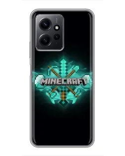 Чехол для Xiaomi Redmi Note 12 с картинкой «Minecraft Diamond лого»
