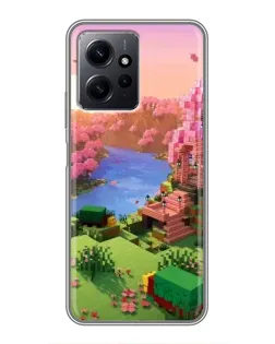 Чехол для Xiaomi Redmi Note 12 с картинкой «Розовое дерево Minecraft»
