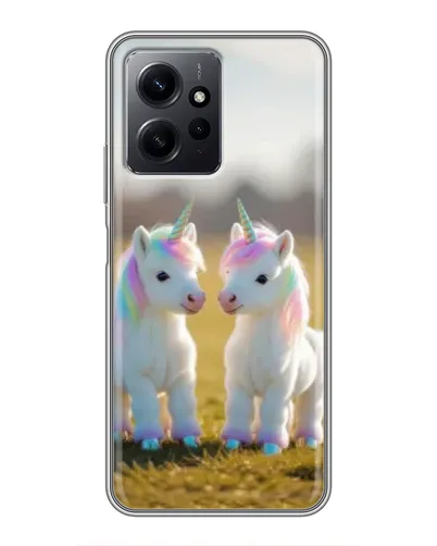 Чехол для Xiaomi Redmi Note 12 с картинкой «Пара единорогов»