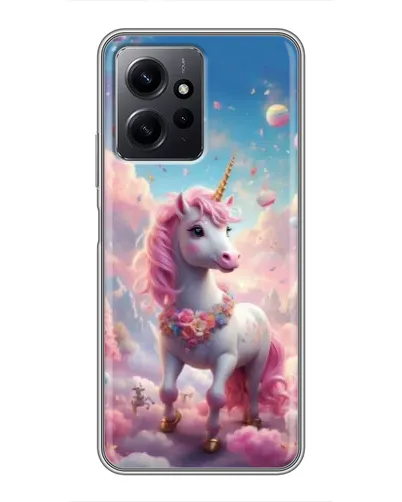 Чехол для Xiaomi Redmi Note 12 с картинкой «Единорог среди облаков»