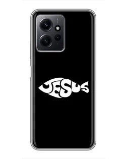 Чехол для Xiaomi Redmi Note 12 с картинкой «Рыба Jesus»