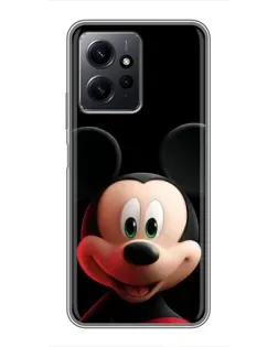 Чехол для Xiaomi Redmi Note 12 с картинкой «Улыбающийся Микки Маус»