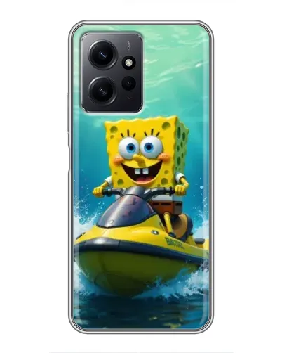 Чехол для Xiaomi Redmi Note 12 с картинкой «Спанч Боб на гидроцикле» Чехол для Xiaomi Redmi Note 12 с картинкой «Спанч Боб на гидроцикле»