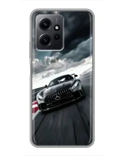 Чехол для Xiaomi Redmi Note 12 с картинкой «Гоночный Mercedes AMG»