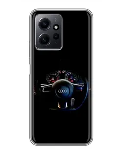 Чохол для Xiaomi Redmi Note 12 з картинкою «Салон Audi — кермо» Чохол для Xiaomi Redmi Note 12 з картинкою «Салон Audi — кермо»