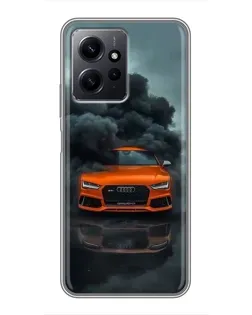 Чохол для Xiaomi Redmi Note 12 з картинкою «Audi у хмарах диму»