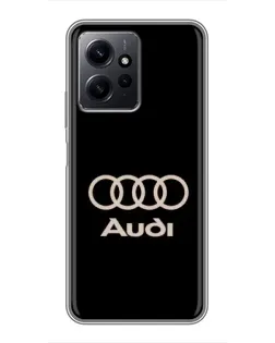 Чохол для Xiaomi Redmi Note 12 з картинкою «Audi — золотий логотип»