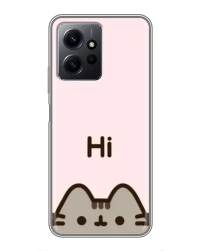 Чехол для Xiaomi Redmi Note 12 с картинкой «Пушин говорит Hi»