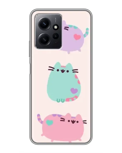 Чехол для Xiaomi Redmi Note 12 с картинкой «Pusheen трио»
