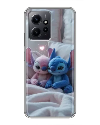 Чехол для Xiaomi Redmi Note 12 с картинкой «Плюшевые Стич Ангел»
