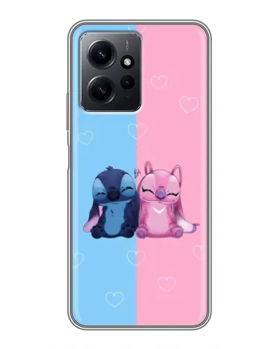 Чехол для Xiaomi Redmi Note 12 с картинкой «Stitch и Angel Love»