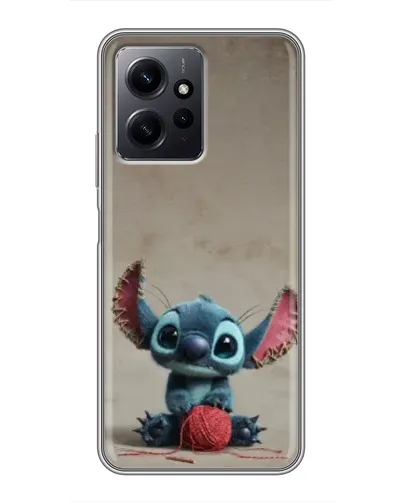 Чехол для Xiaomi Redmi Note 12 с картинкой «Стич на коричневом фоне»